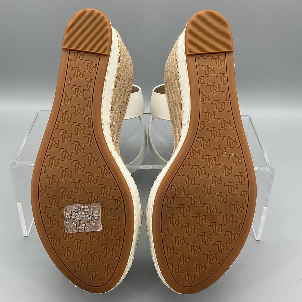 NEW Lauren Ralph Lauren Women Hilarie Leather Espadrille Sandal White Size 9.5B - Picture 8 of 10